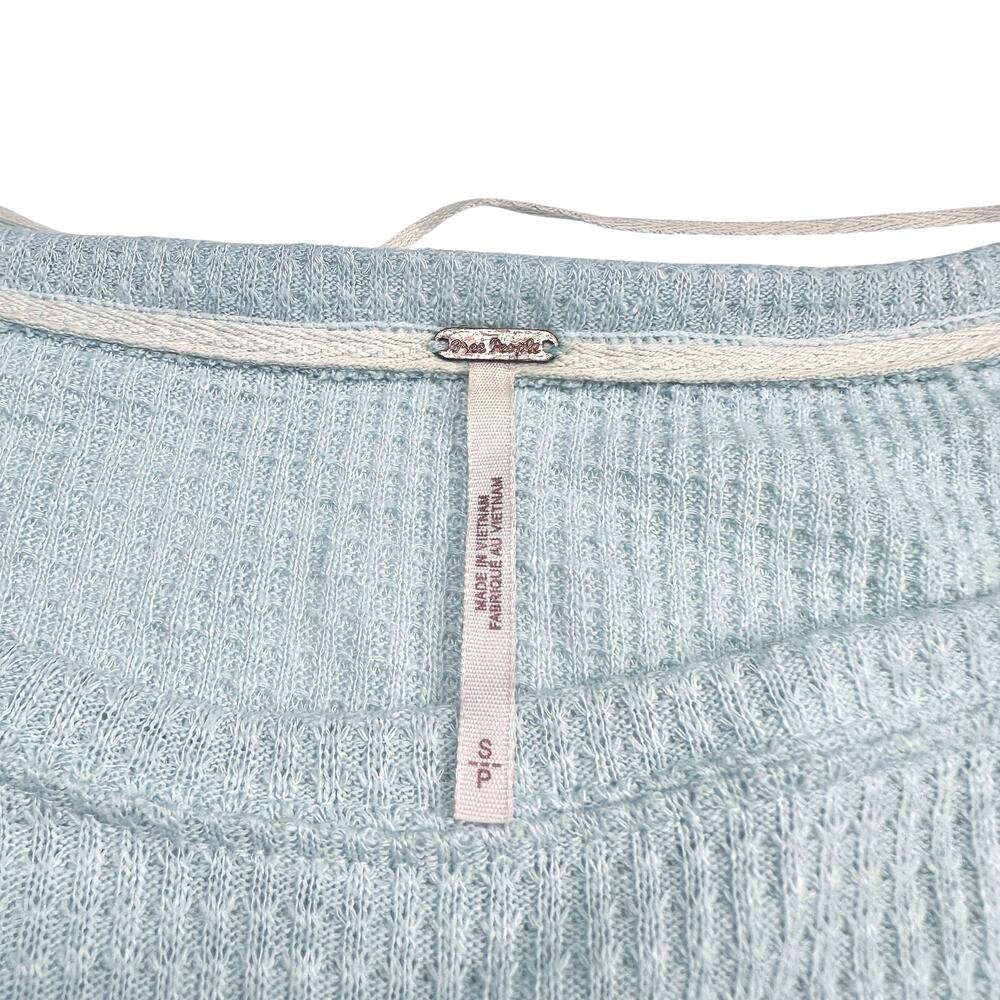Free People | Women | Casual Clash Mint Mixed Media Balloon Sleeve Top | Small - Picture 7 of 13